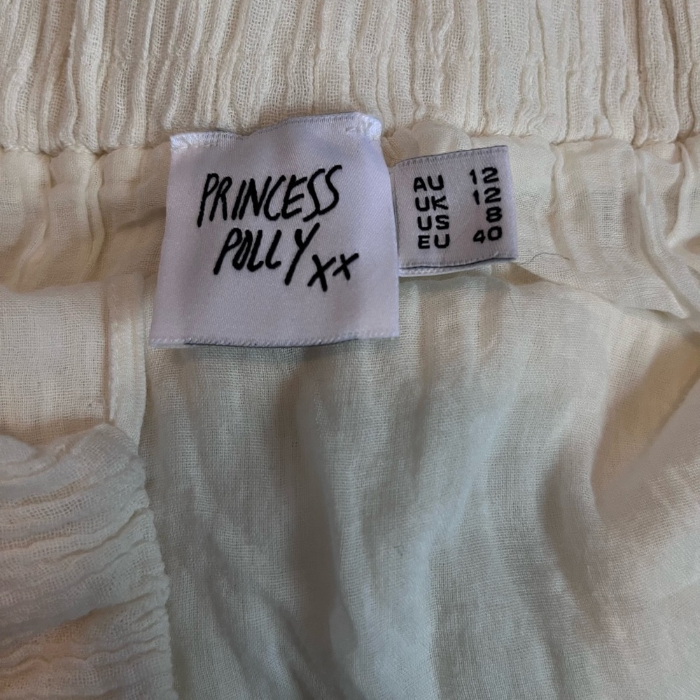 Princess Polly Ricci Ivory Boho Prairie Spaghetti Strap Tiered Maxi Dress 8 - Picture 5 of 9